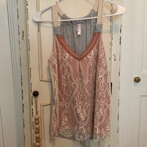 Xhilaration lace racer back tank